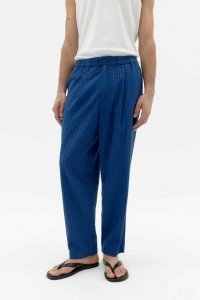 Hose Luc Seersucker Blau